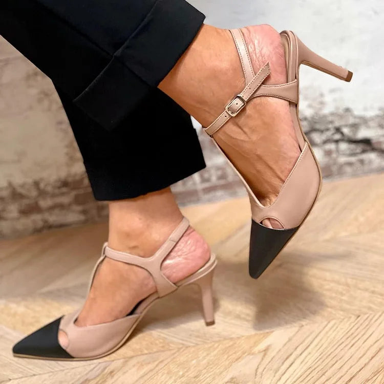 Evrardine | Bicolor Pointed Toe Heels