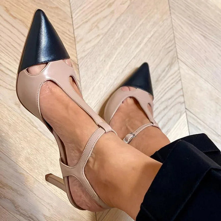 Evrardine | Bicolor Pointed Toe Heels