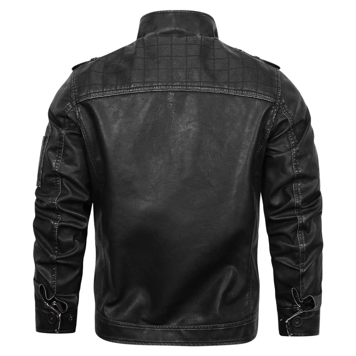 Élégance Cuir – Veste en cuir de moto, robuste et intemporelle pour l'automne.