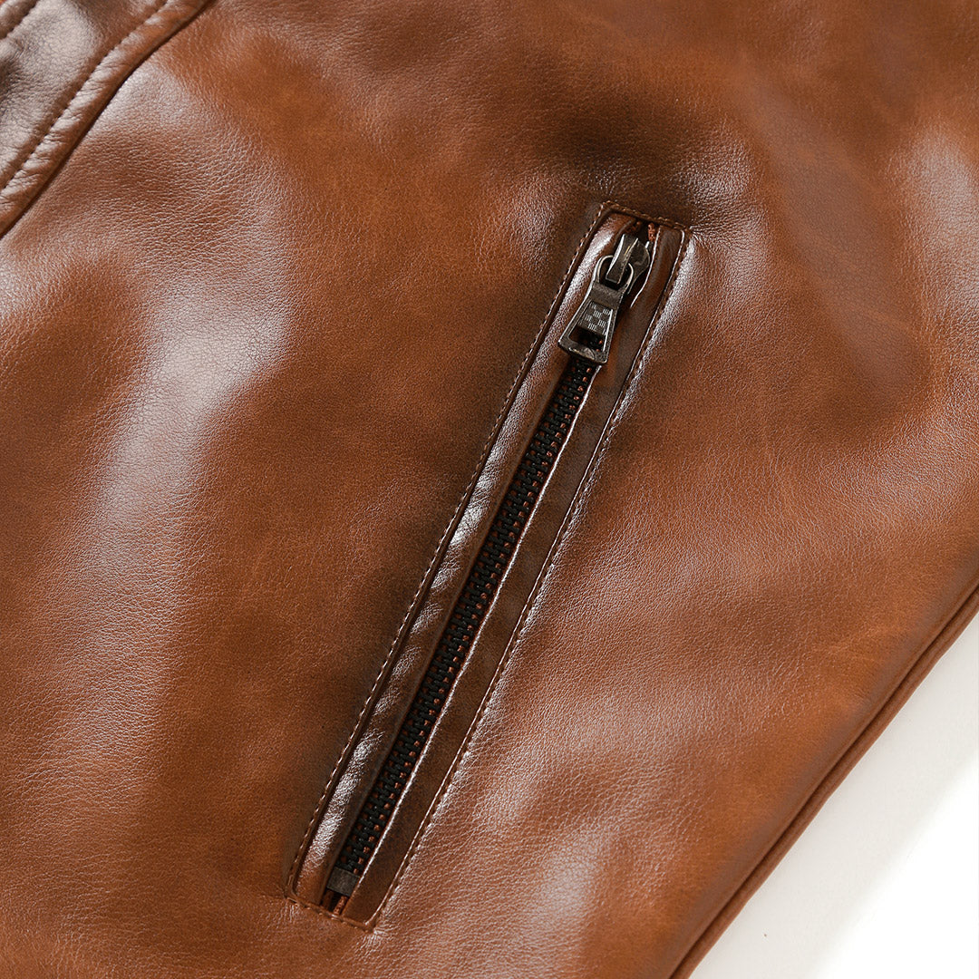 Élégance Urbaine – Veste en cuir souple au style intemporel et confortable