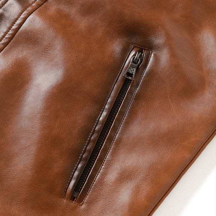 Élégance Urbaine – Veste en cuir souple au style intemporel et confortable