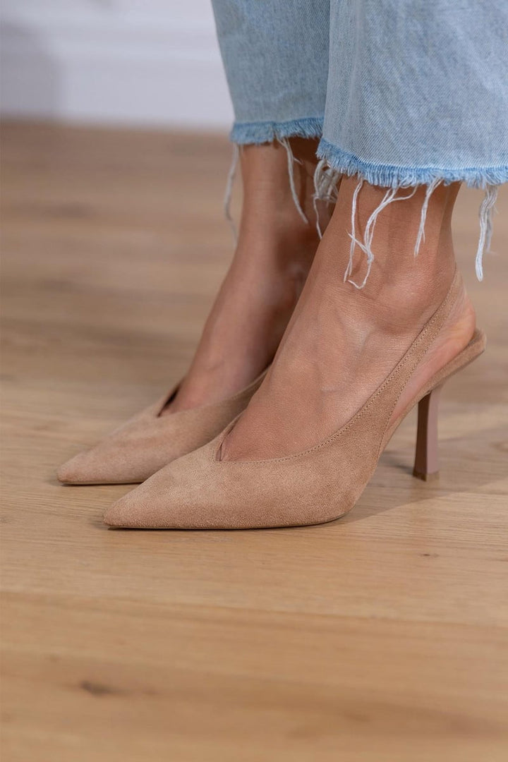 Marlena™ | Escarpins Slingback Nude à Talon Fin